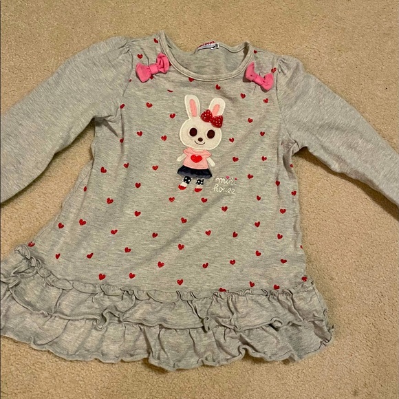 💥 MikiHouse long sleeve hearts print top - Picture 2 of 7